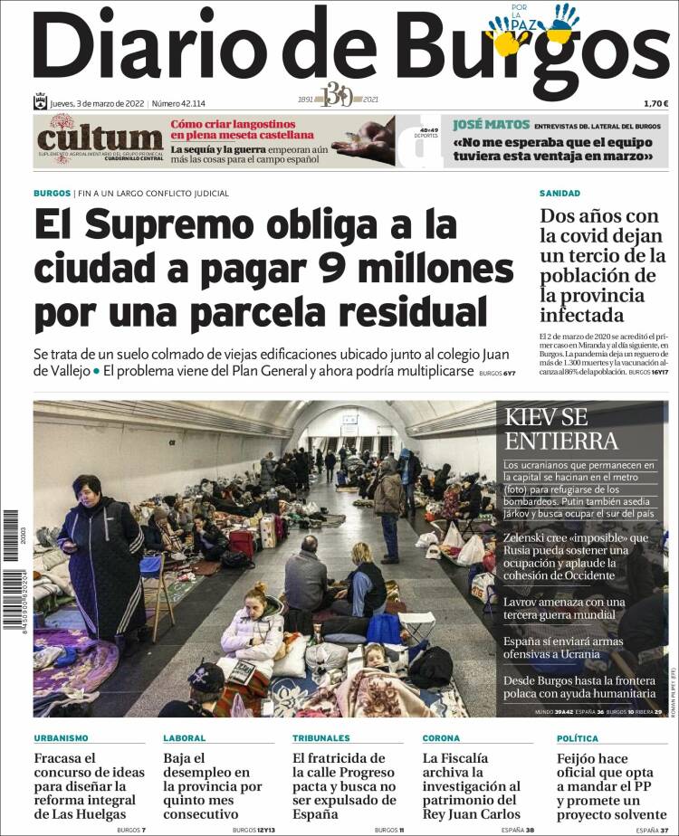 Portada de Diario de Burgos (Espa&ntilde;a)