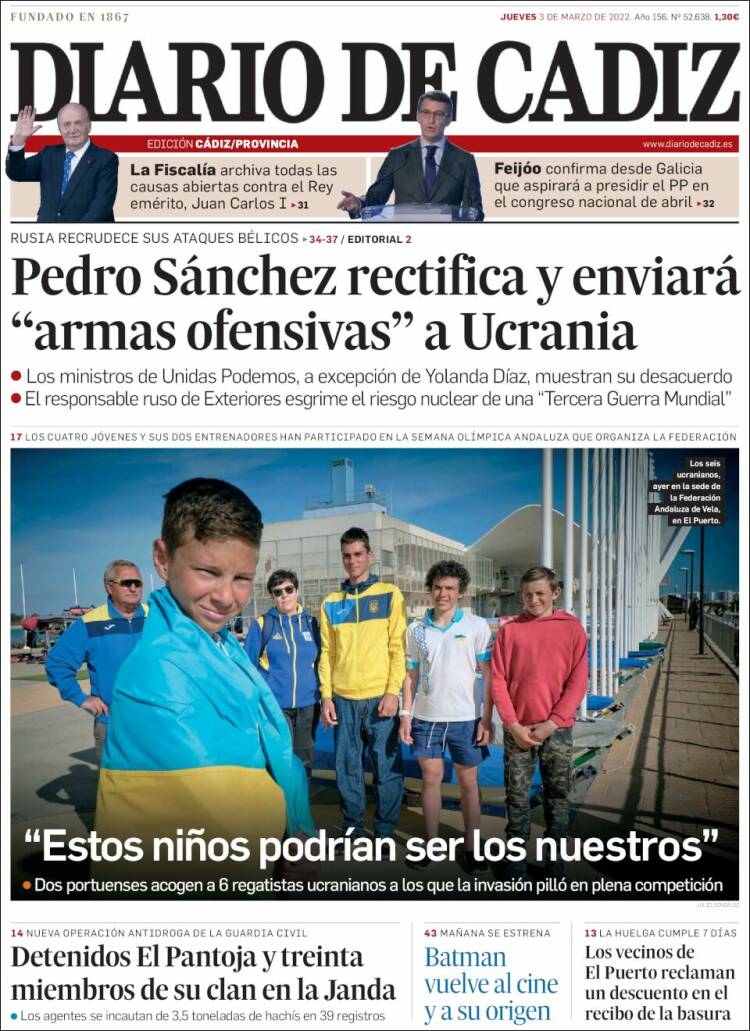 Portada de Diario de Cádiz (Espa&ntilde;a)