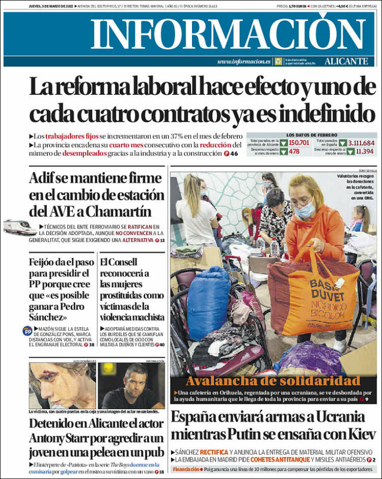 Portada de Diario Información (Espa&ntilde;a)