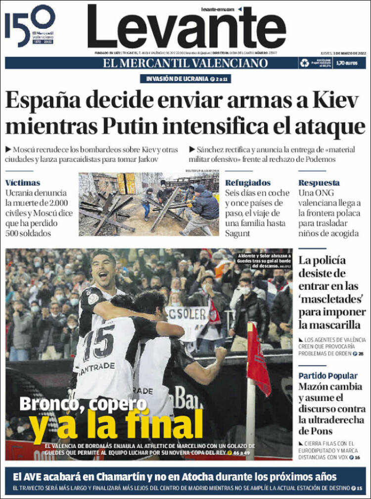 Portada de Levante (Espa&ntilde;a)