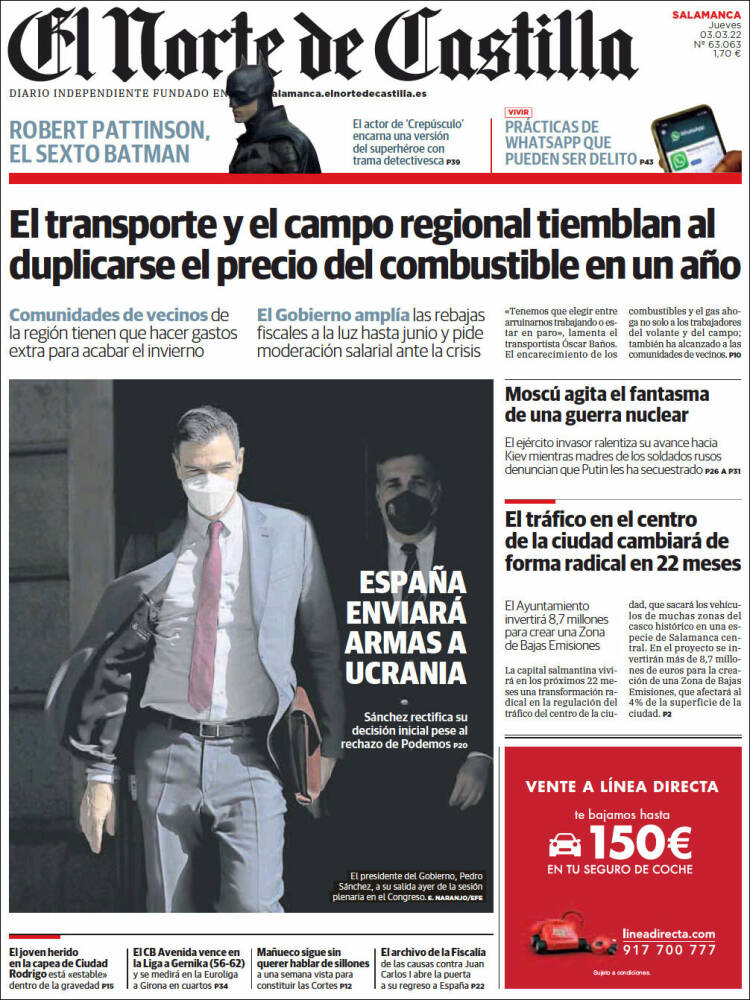 Portada de Norte de Castilla - Salamanca (Espa&ntilde;a)