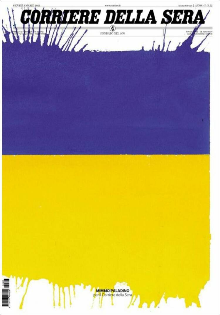 Portada de Corriere della Sera (Italia)