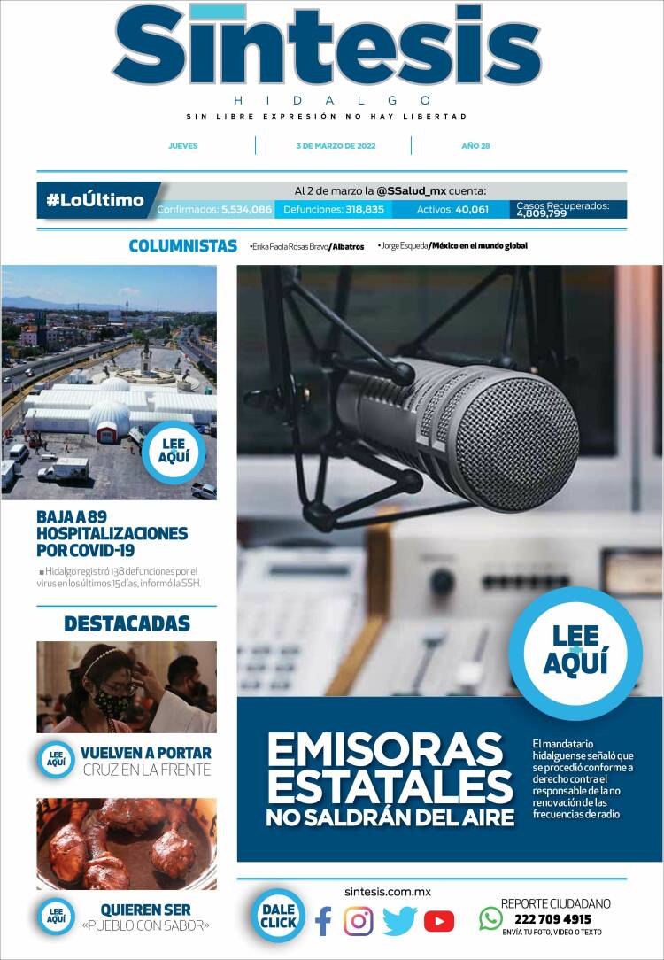 Portada de Sistesis - Hidalgo (M&eacute;xico)