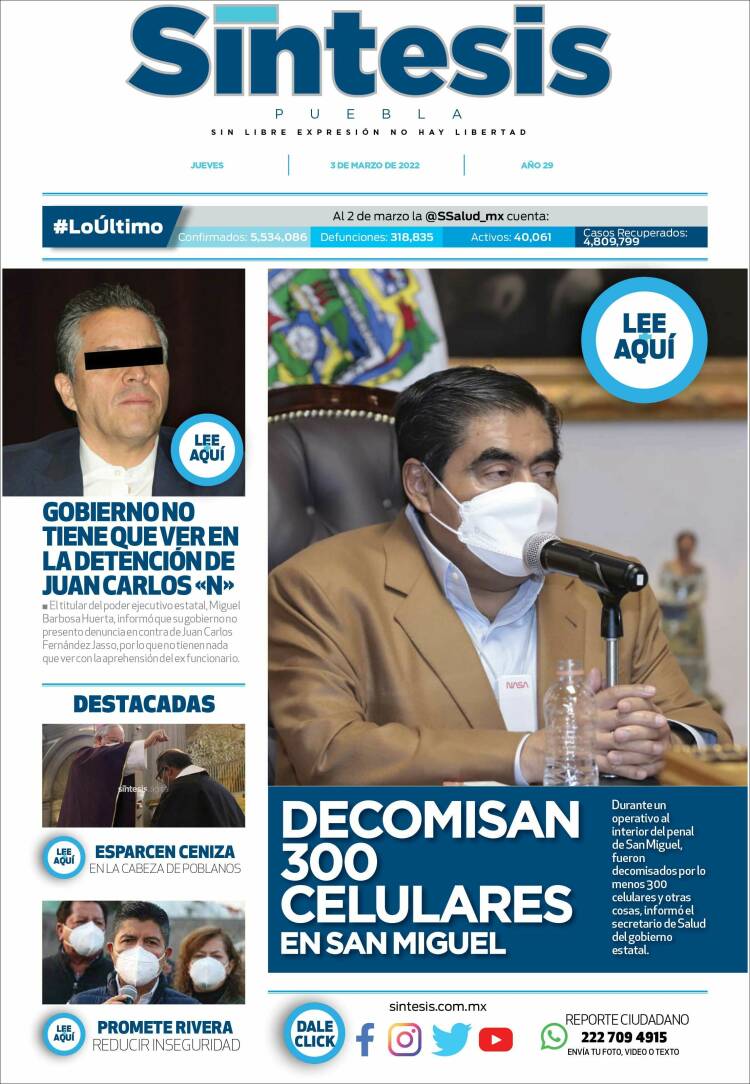 Portada de Síntesis - Puebla (M&eacute;xico)