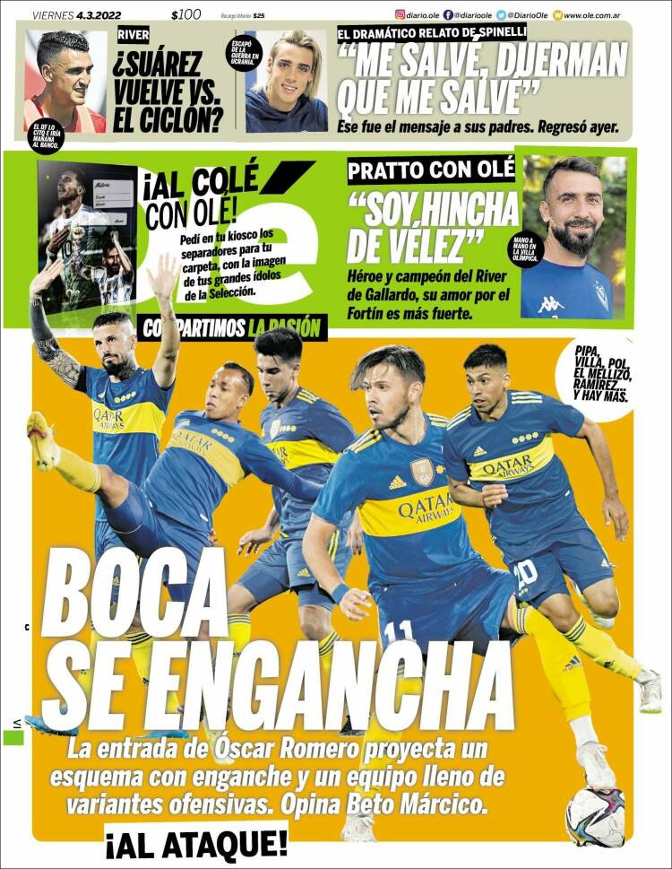 Portada de Olé (Argentina)