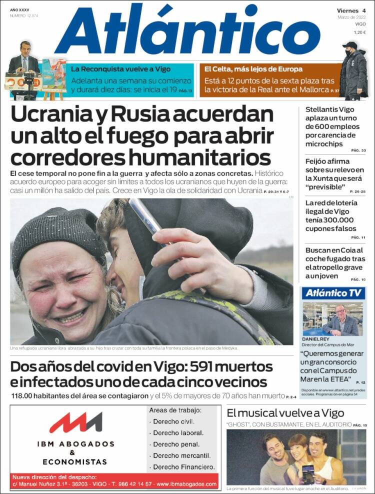 Portada de Atlántico Diario (España)