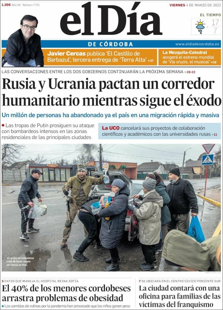 Portada de El Día de Córdoba (España)