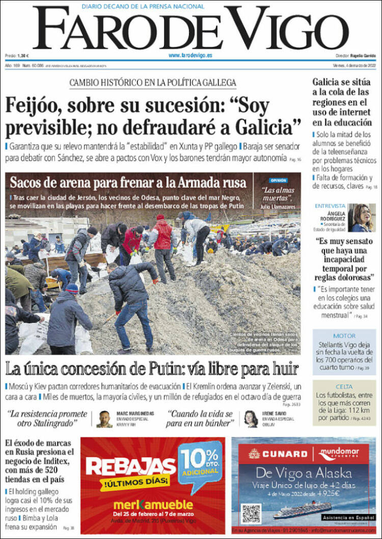 Portada de Faro de Vigo (España)
