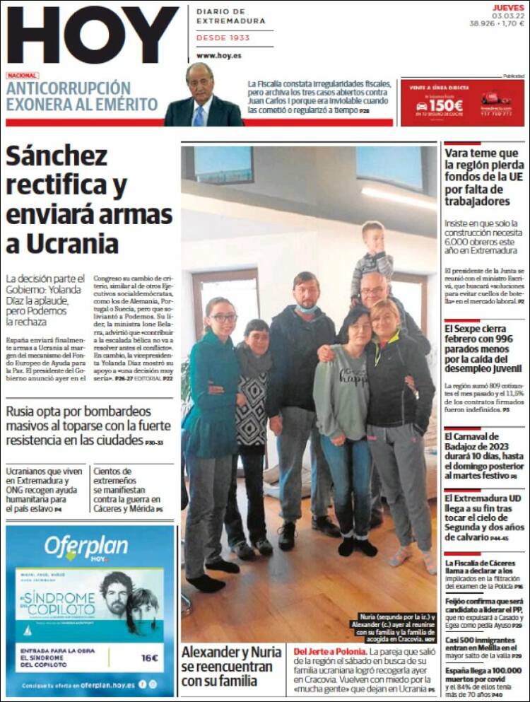 Portada de Hoy - Caceres (España)