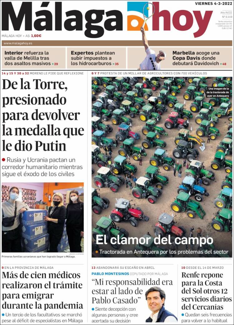 Portada de Málaga Hoy (España)