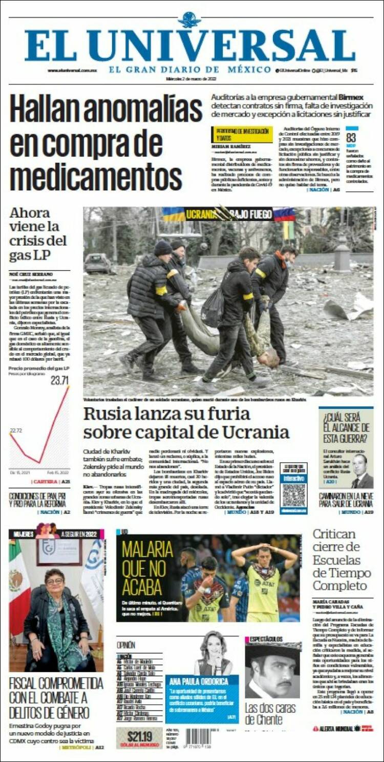 Portada de El Universal (M&eacute;xico)