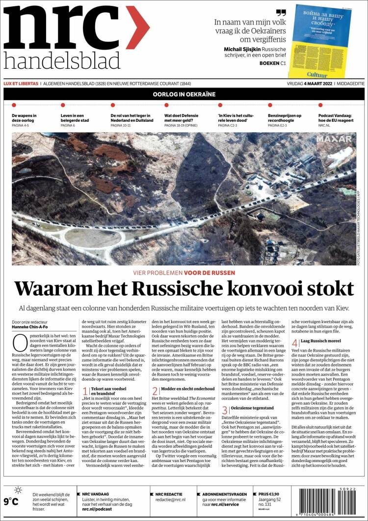 Portada de NRC Handelsblad (Pa&iacute;ses Bajos)