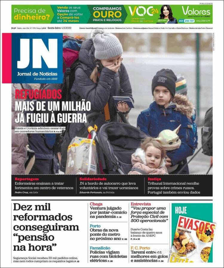Portada de Jornal de Notícias (Portugal)