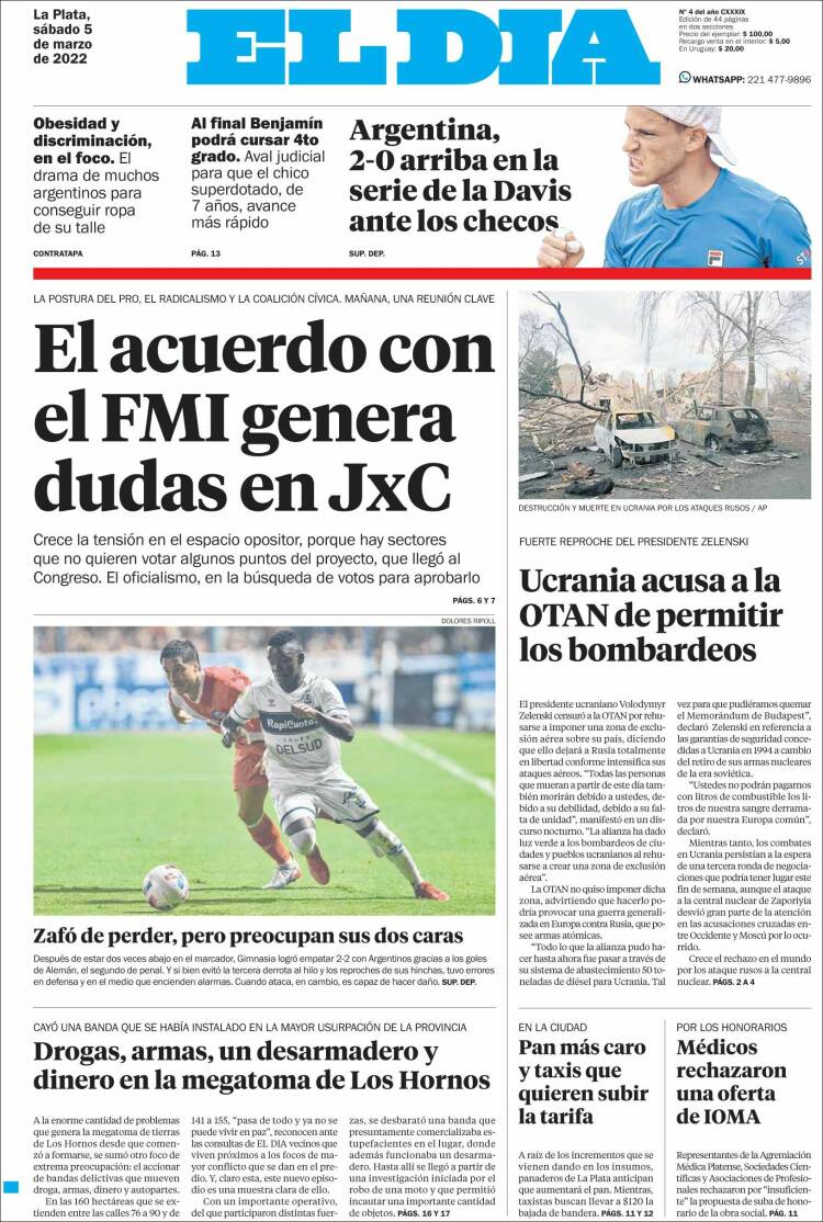 Portada de El Día de la Plata (Argentina)