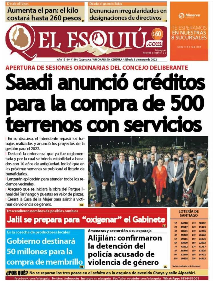 Portada de El Esquiu (Argentina)