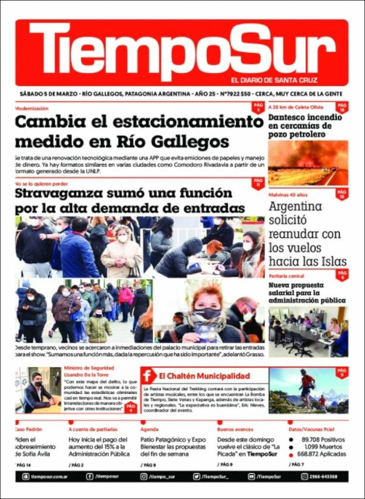 Portada de Tiempo Sur (Argentina)