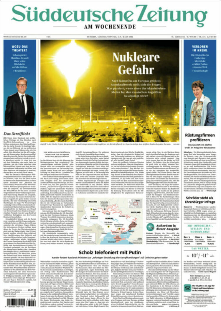 Portada de Sueddeutsche (Alemania)