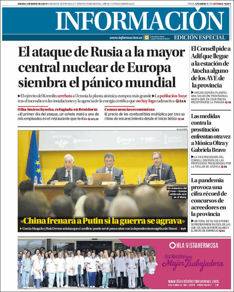 Portada de Diario Información (Espa&ntilde;a)