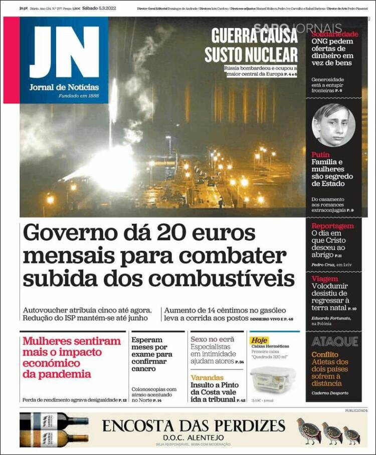 Portada de Jornal de Notícias (Portugal)
