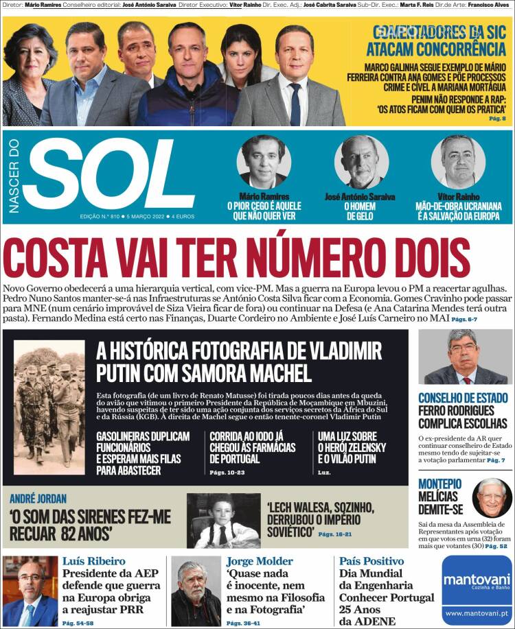Portada de Jornal Sol (Portugal)