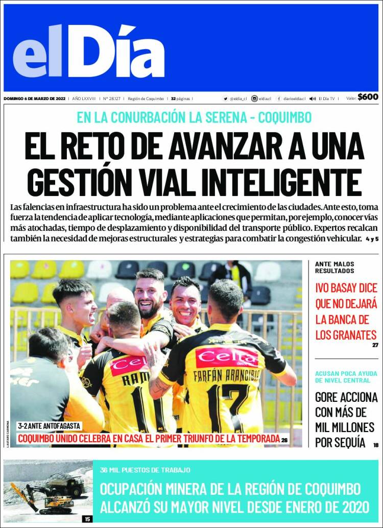 Portada de El Día (Chile)