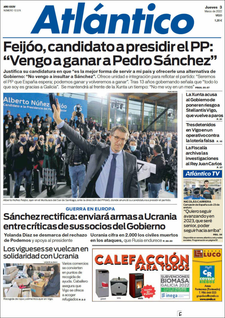 Portada de Atlántico Diario (España)