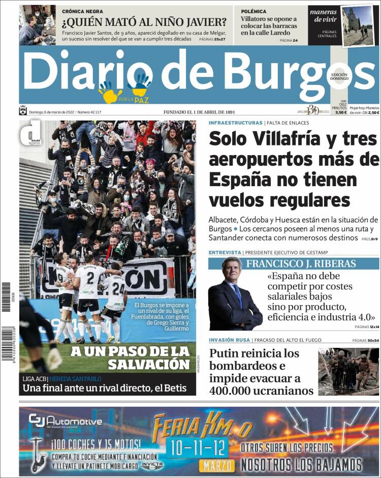 Portada de Diario de Burgos (España)