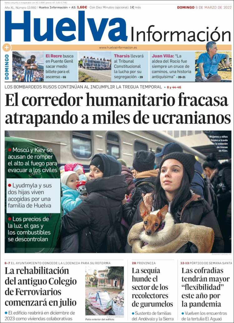 Portada de Huelva Información (España)