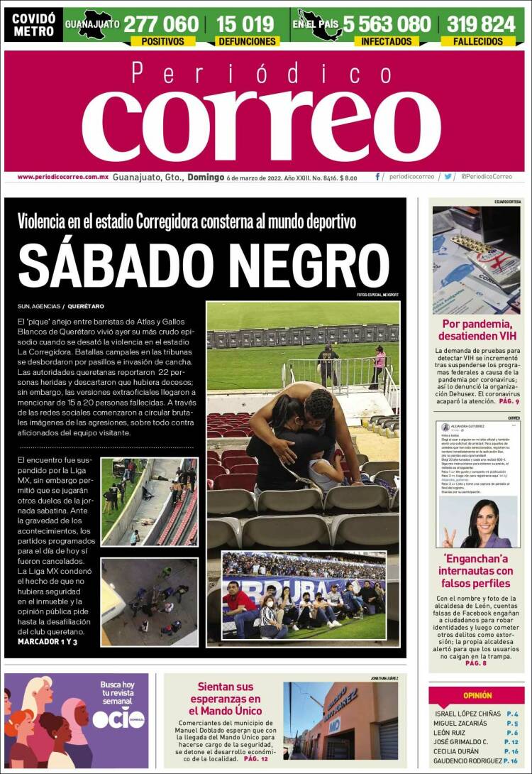 Portada de Correo - El diario del Estado de Guanajuato (México)
