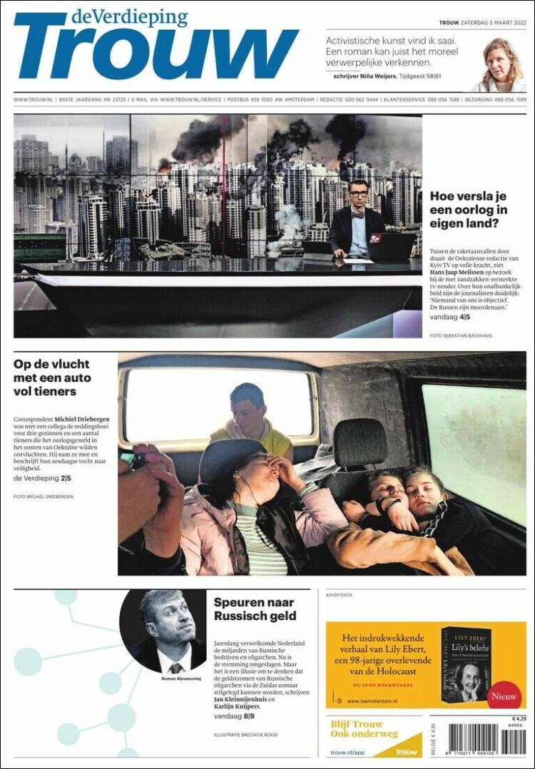Portada de Trouw (Pa&iacute;ses Bajos)