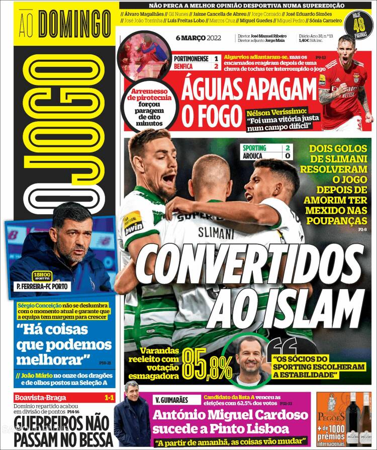 Portada de O Jogo (Portugal)