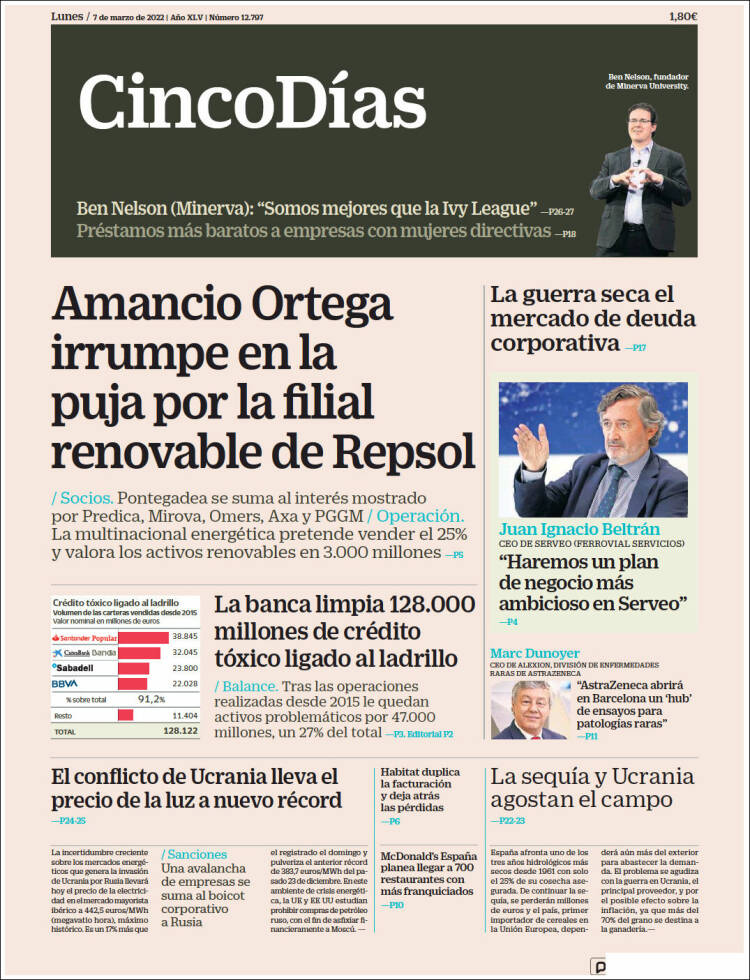 Portada de Cinco Días (Espa&ntilde;a)