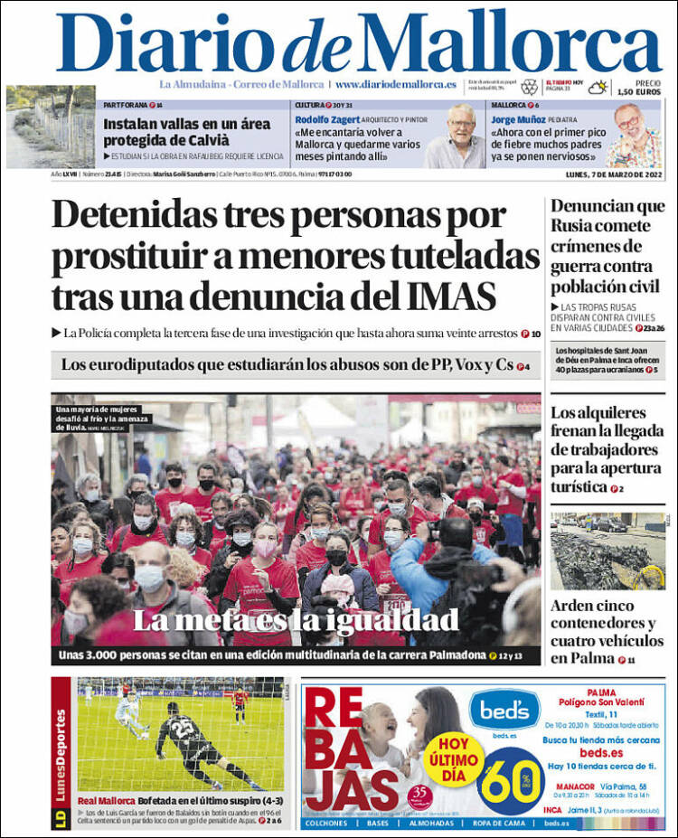 Portada de Diario de Mallorca (España)