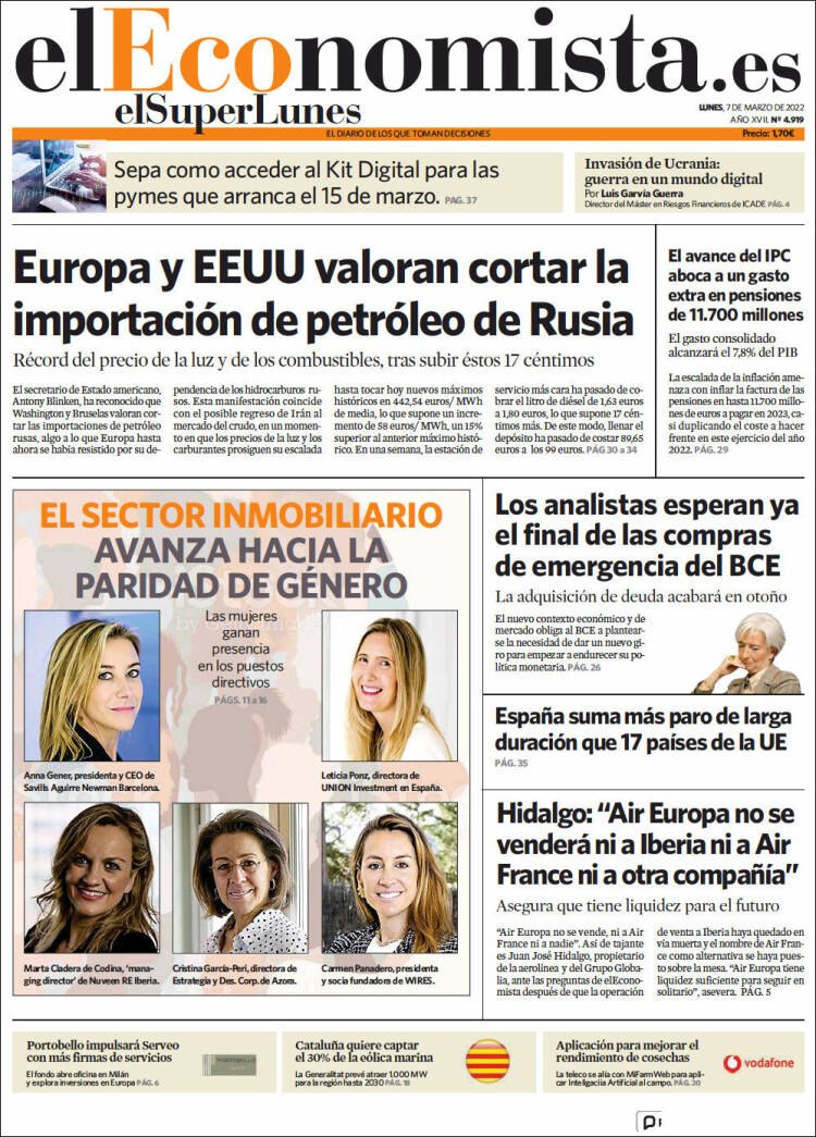 Portada de El Economista (Espa&ntilde;a)