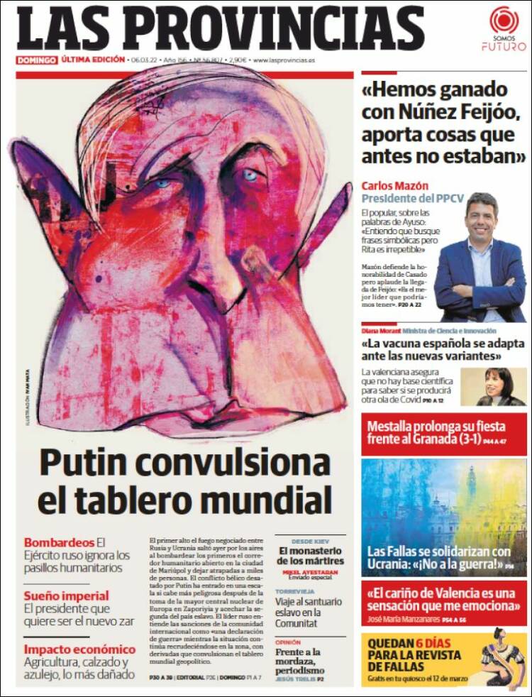 Portada de Las Provincias (España)