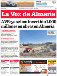 Portada de La Voz de Almería (España)