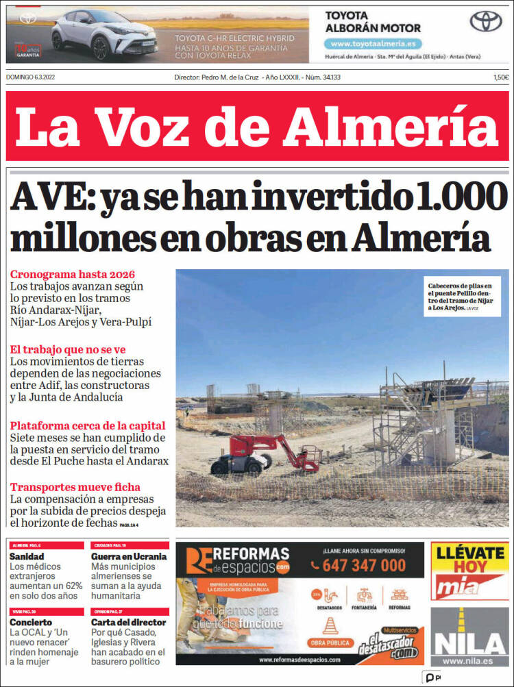 Portada de La Voz de Almería (Spain)