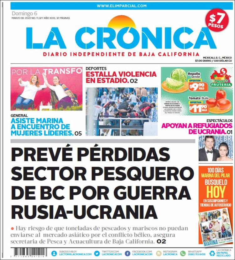 Portada de La Crónica de Baja California (México)