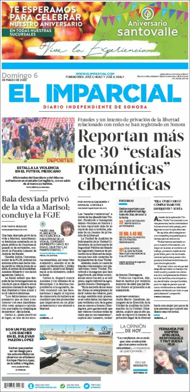 Portada de El Imparcial (México)