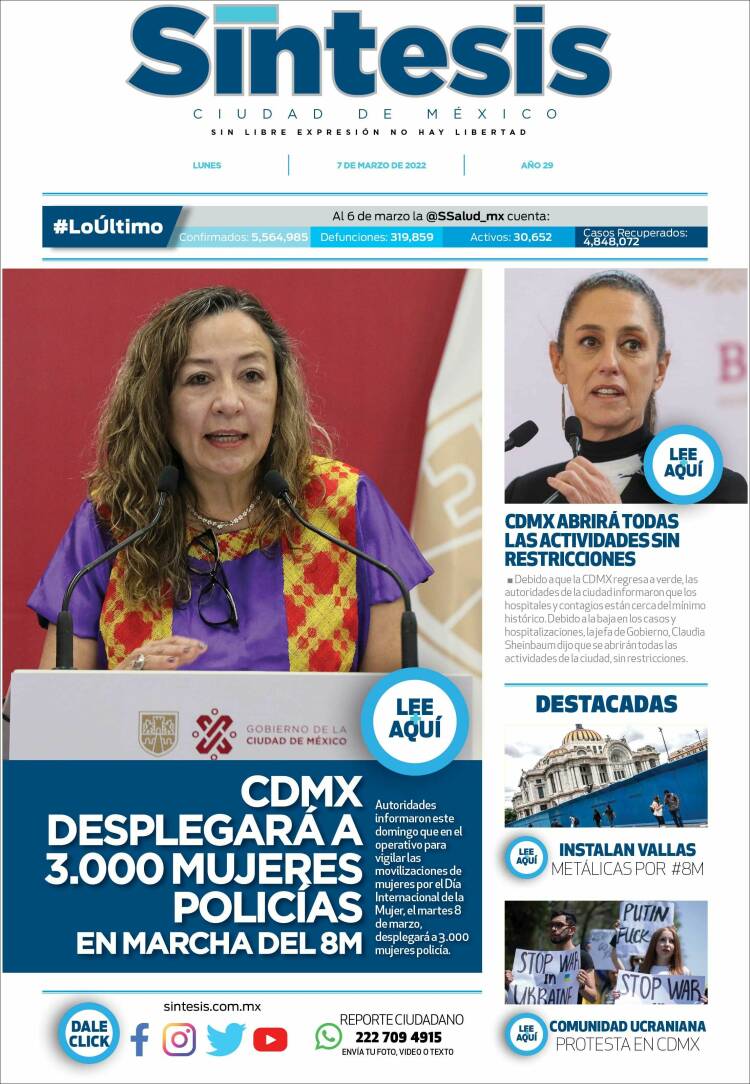 Portada de Síntesis Nacional (México)