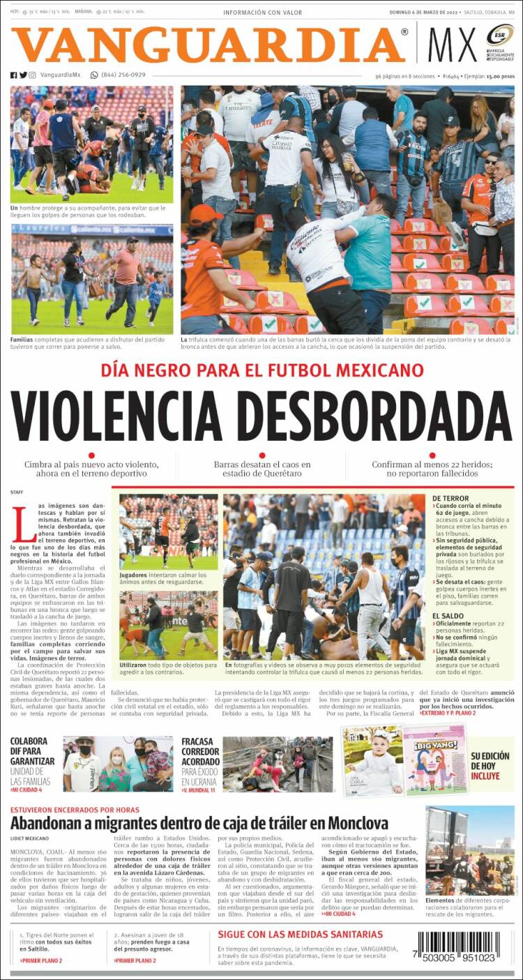 Portada de Vanguardia (México)