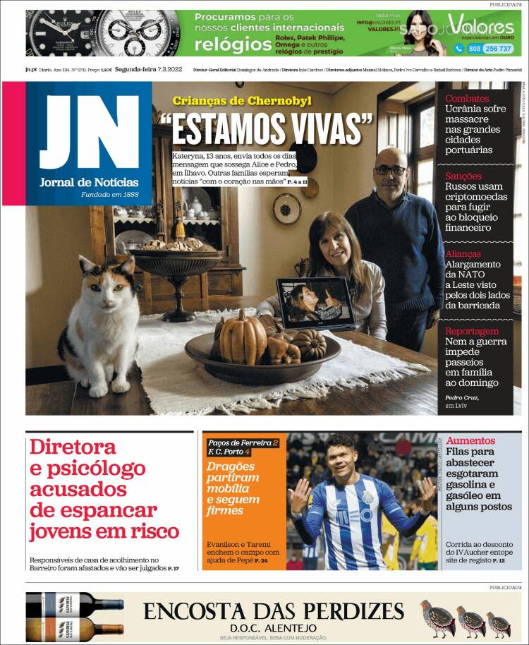 Portada de Jornal de Notícias (Portugal)