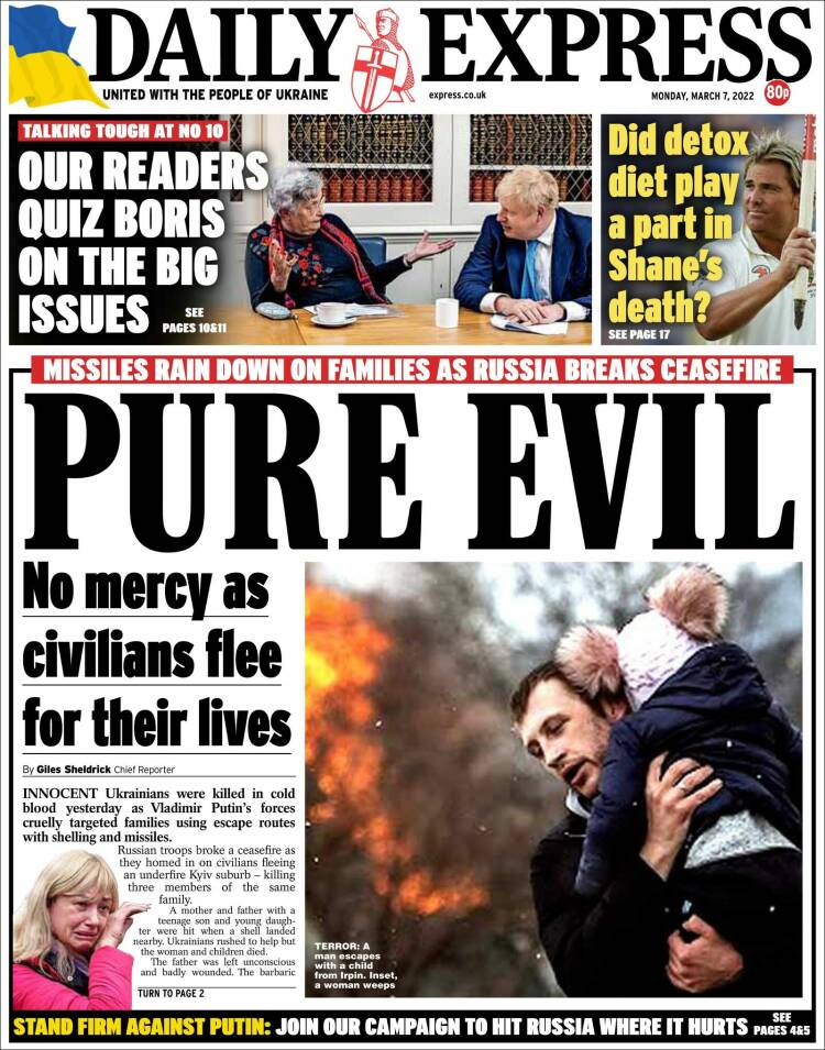 Portada de Daily Express (Reino Unido)