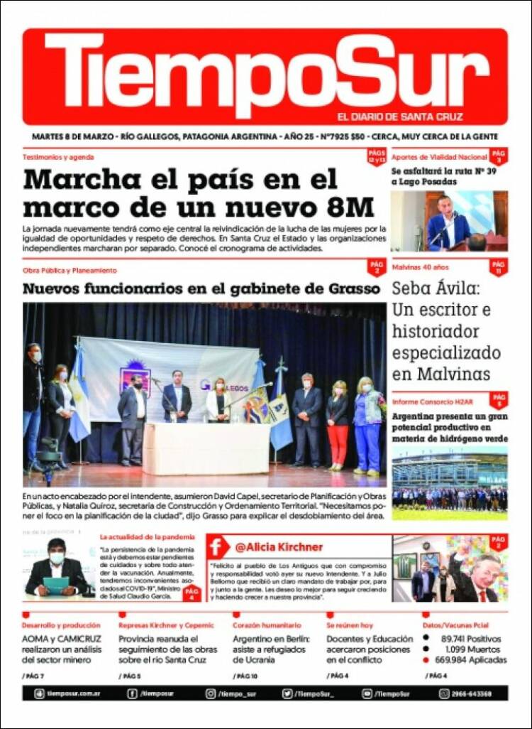 Portada de Tiempo Sur (Argentina)