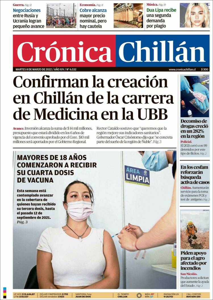 Portada de Crónica Chillán (Chile)