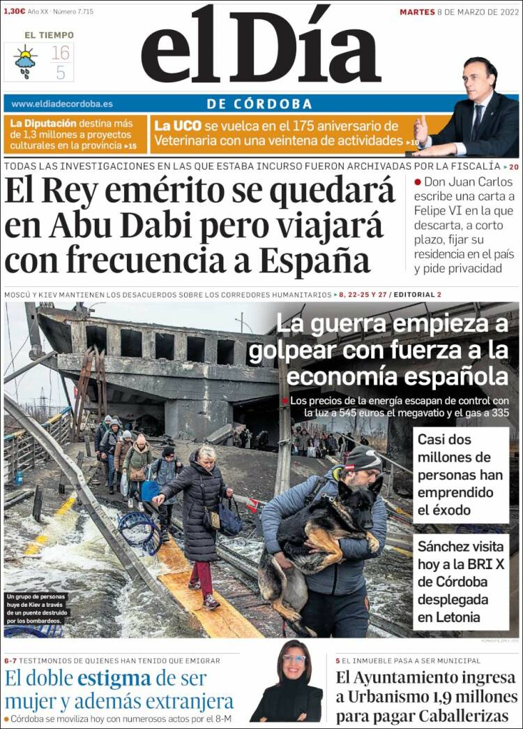 Portada de El Día de Córdoba (España)