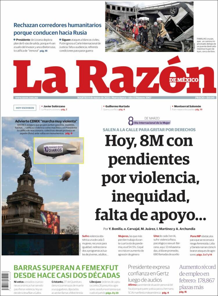 Portada de La Razón (México)