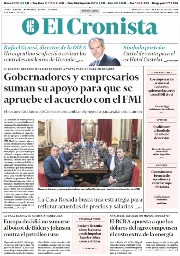Portada de El Cronista Comercial (Argentina)