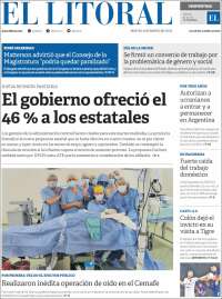 Portada de Diario El Litoral (Argentina)