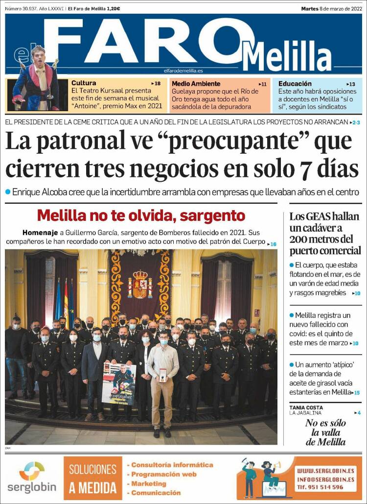 Portada de El Faro de Melilla (Espagne)